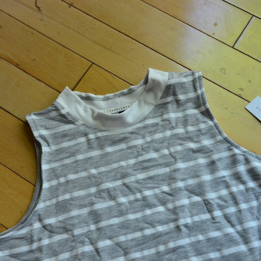 TASH + SOPHIE Mock Neck Sleeveless Variegate Dress L - Picture 3 of 8